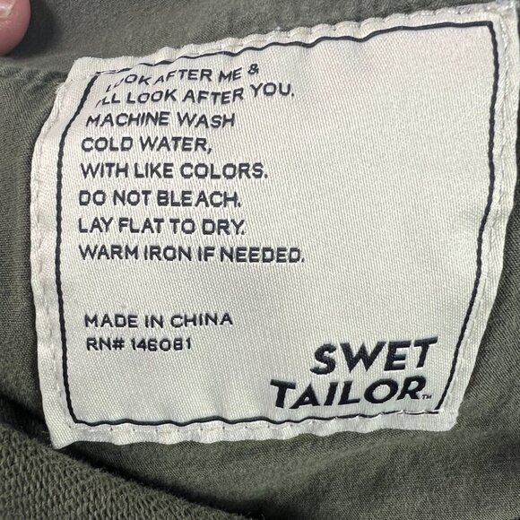 Swet Tailor Pants Men's 33x30* Slim Straight Green Stretch Chinos Tag 32x32 - Picture 9 of 16